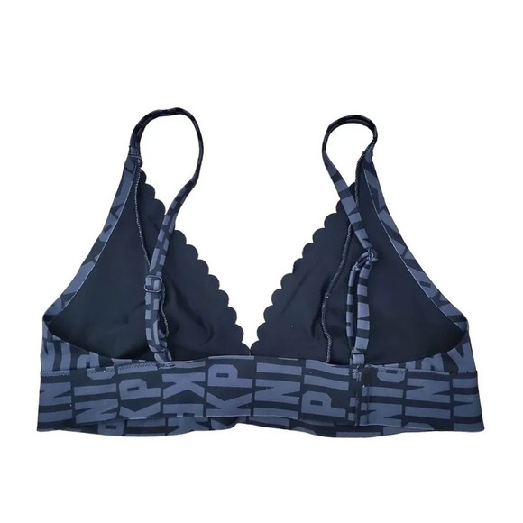 Victoria's Secret PINK Bonded Bralette Women's‎ Black Gray Spell Out Size S - Picture 3 of 3